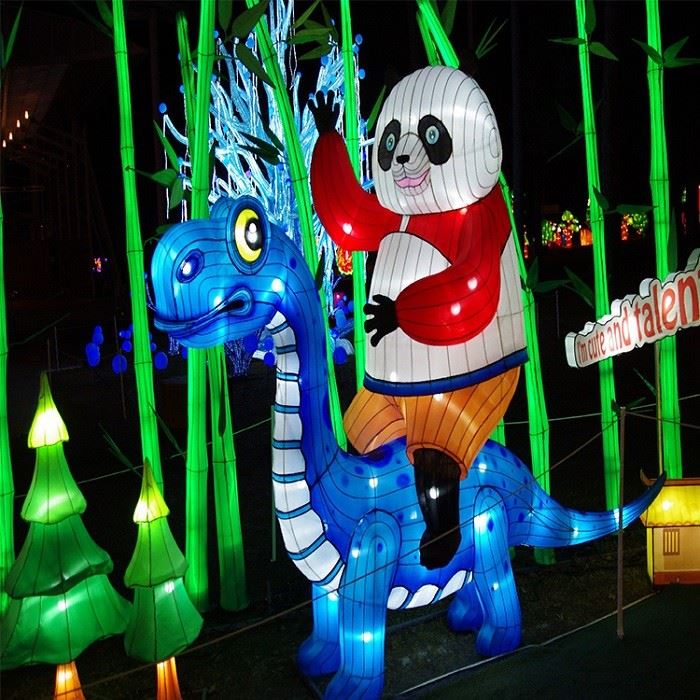 Chinese Fabric Animal Panda Holiday Lantern