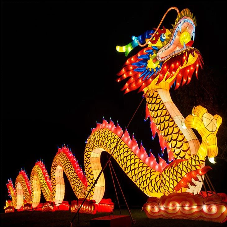 Chinese New Year Animal Lantern Festival Outdoor Dragon Lantern Show